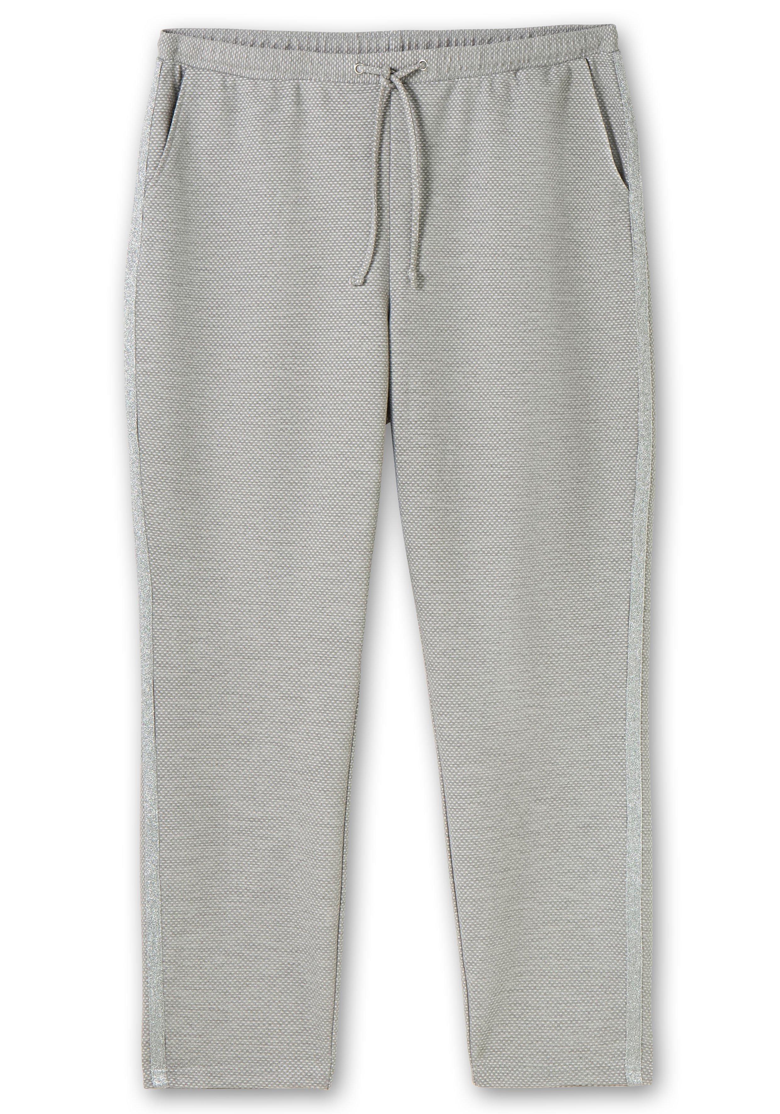 Joggpants in Struktur-Optik, mit Galonstreifen
