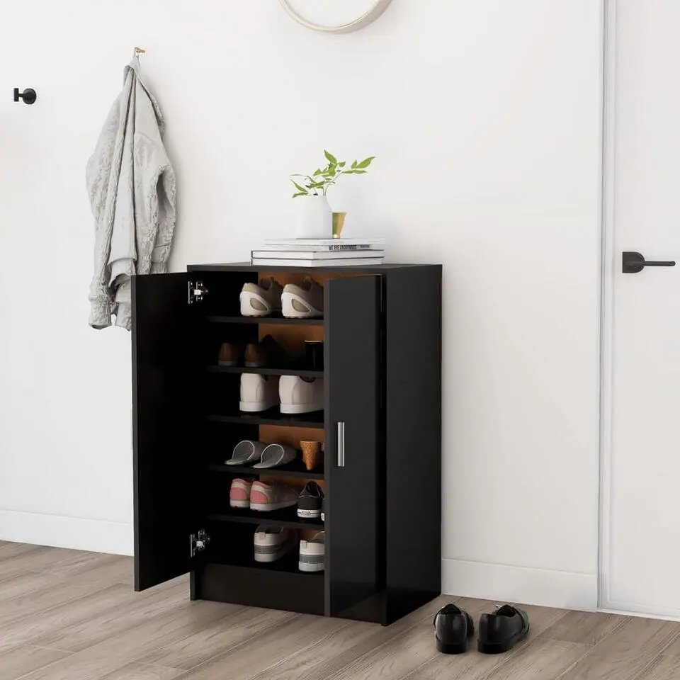vidaXL - Schoenenkast - Zwart - Bewerkt hout - 60 x 35 x 92 cm