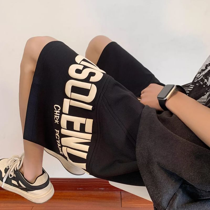 Giuliana - Sweatshorts met trekkoord en letterprint