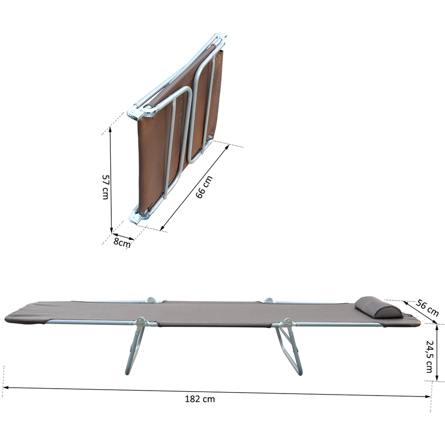 Outsunny Gartenliege klappbar kaffeebraun