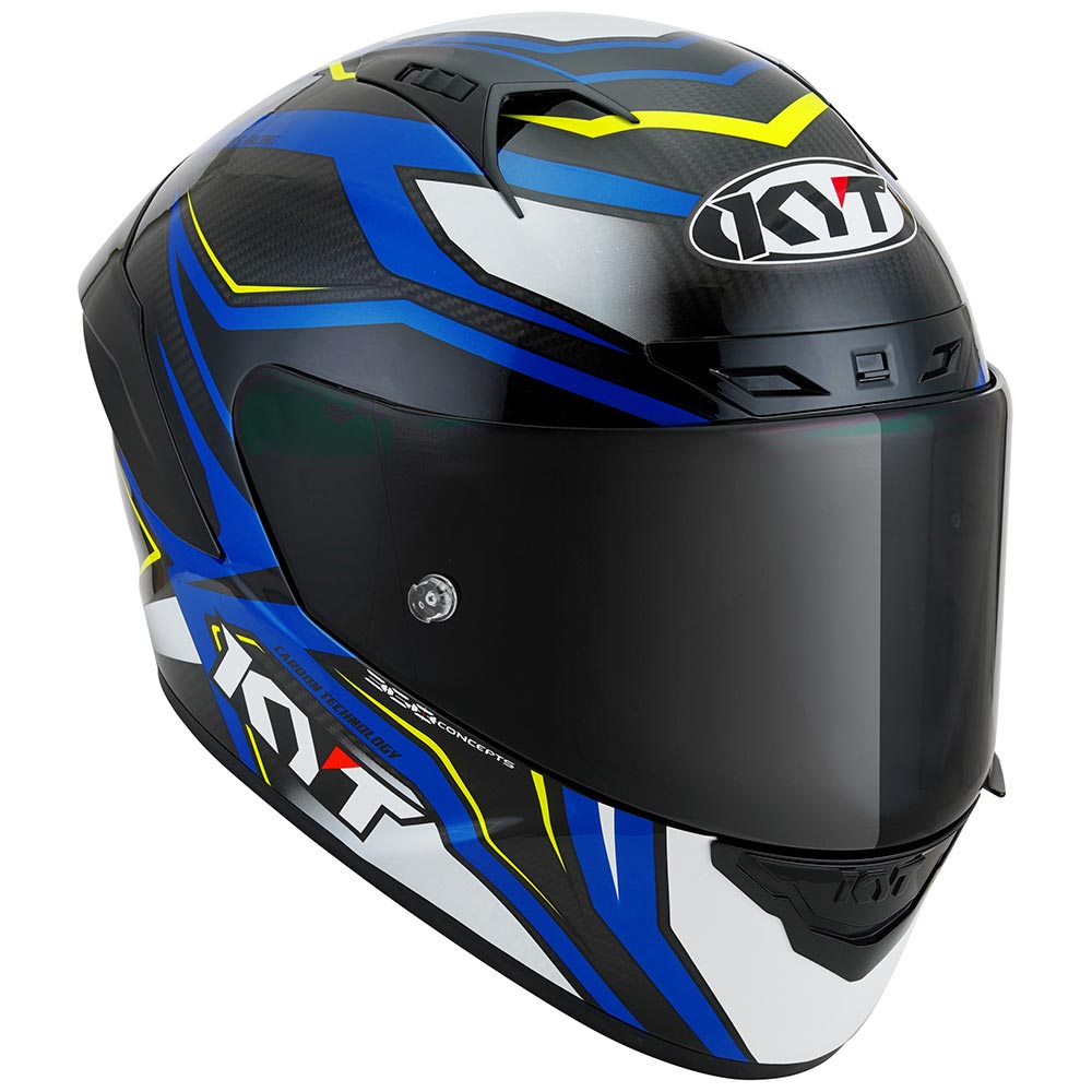 kyt - Casque NZ-Race Carbon Stride Noir / Bleu / Blanc