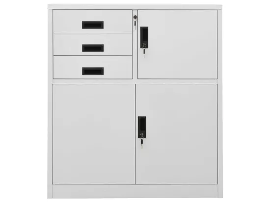 Armoire de bureau Gris clair 90x40x102 Acier