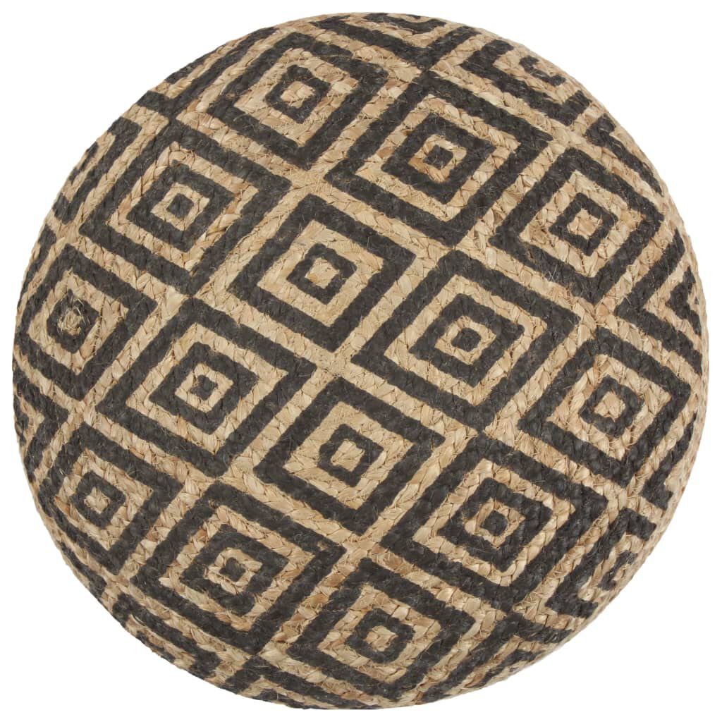vidaXL Handgemaakte poef, zwart, 45 x 30 cm, jute