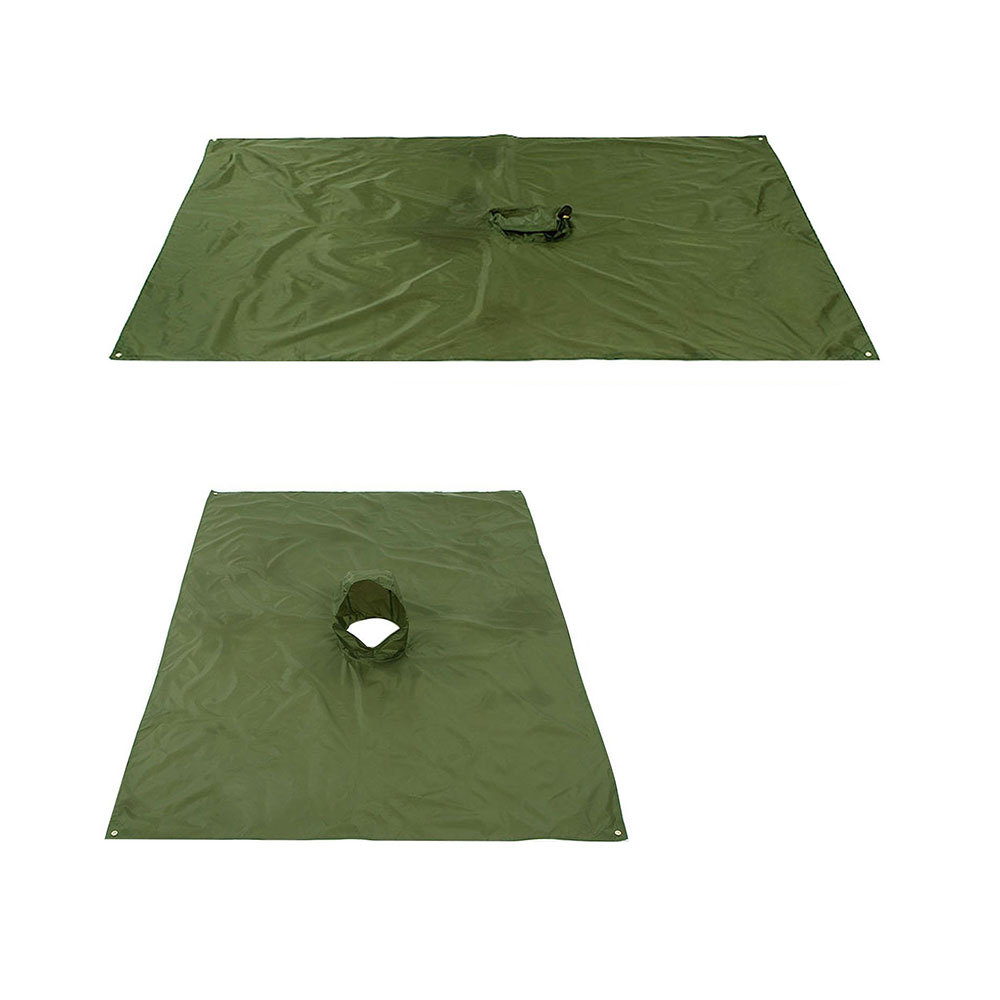 3in1 Regen Poncho / Abdeckplane / Decke   Aufbewahrungstasche (OneSize) - Grün