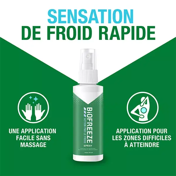 Spray Biofreeze de ação fria para músculos e articulações 118ml