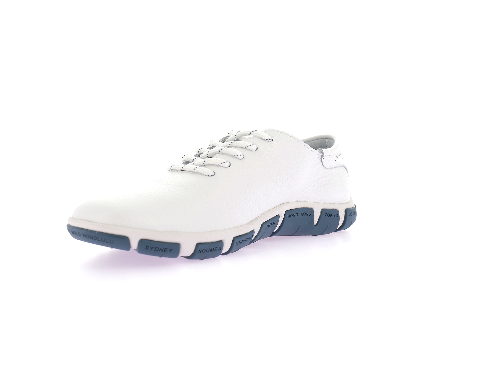 Tbs-JAZARU Cuir Blanc Bleu