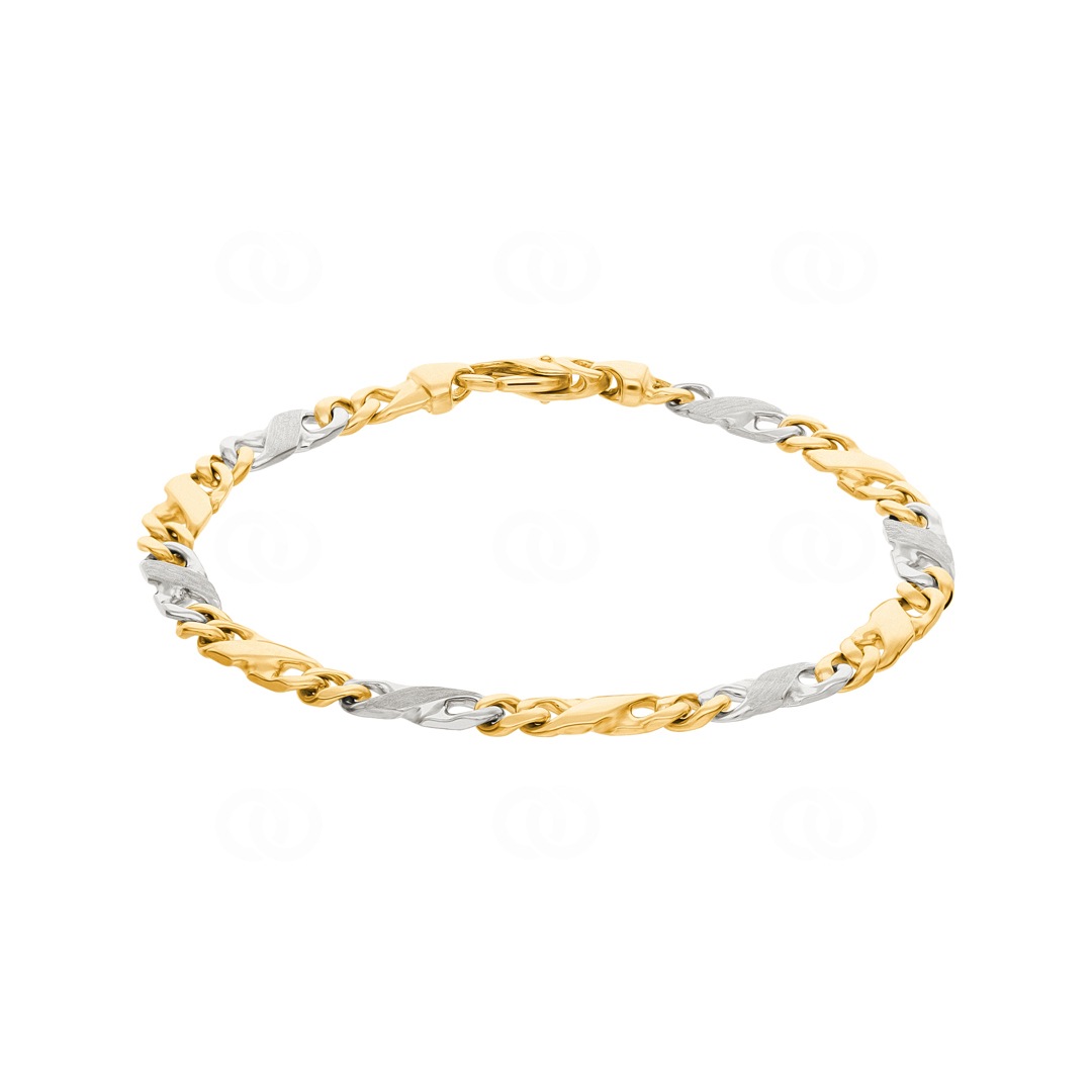 Carrera-Armband satiniert 750/18 K Bicolor 5.0mm - 19cm