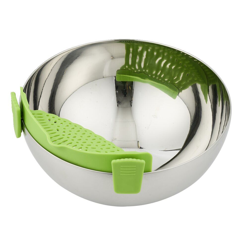 Passoire casserole à clips silicone gris