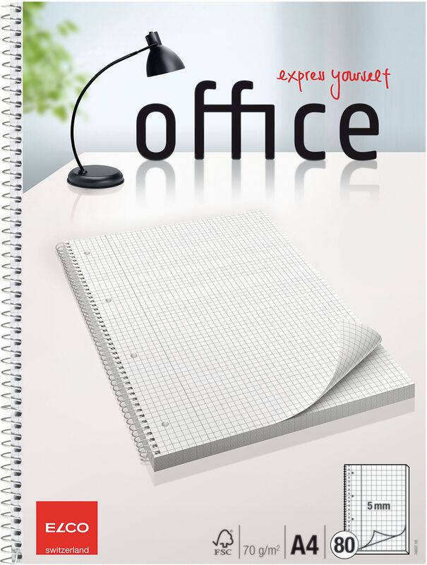 Elco Office Collegeblöcke, 5 Stück, A4, kariert 5 mm