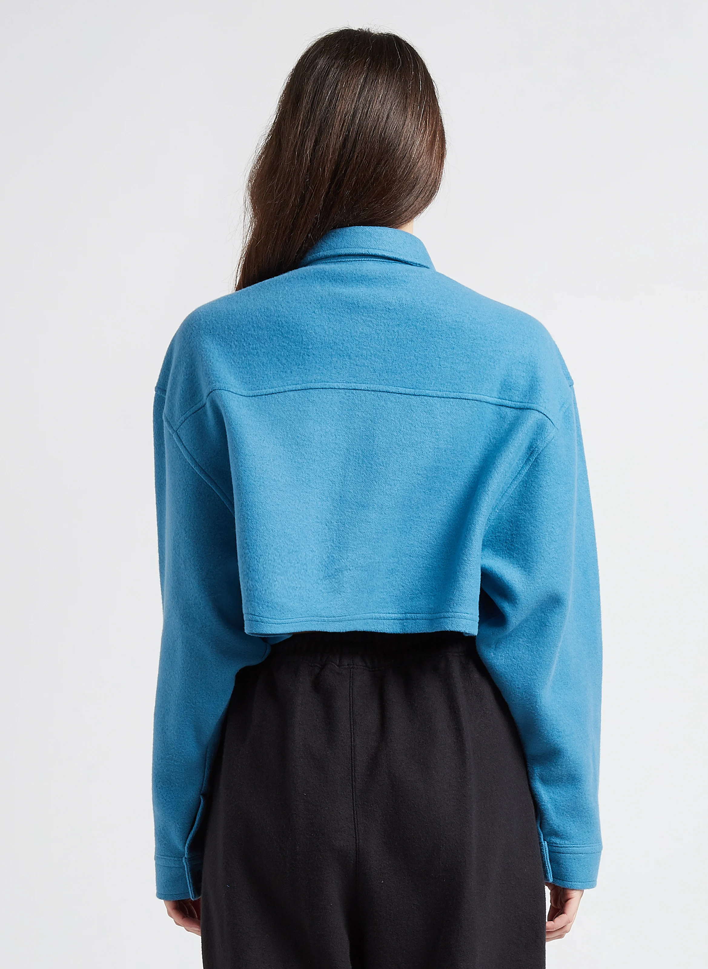 CL WDE - Gilet court col classique en molleton | Bleu