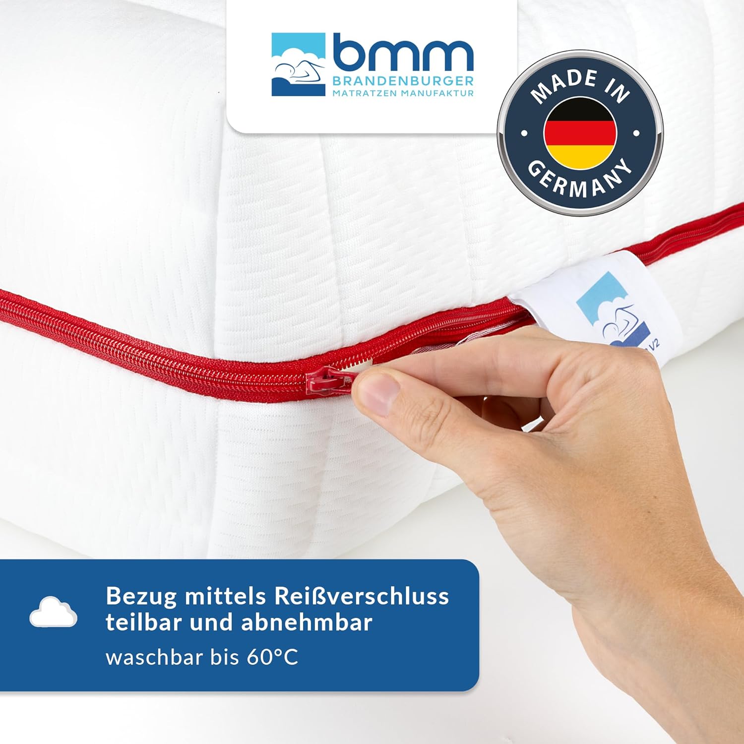 BMM Matratze 90x190 cm Klassik 19 Härtegrad H4 extra fest/Kaltschaummatratze Öko-Tex Zertifiziert/ergonomische 7 Zonen Matratze Höhe 19 cm/Matratzen produziert in Deutschland