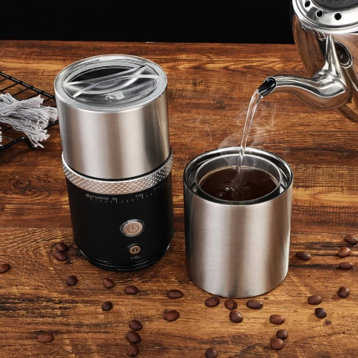 Moulin à café automatique USB Universal - Noir