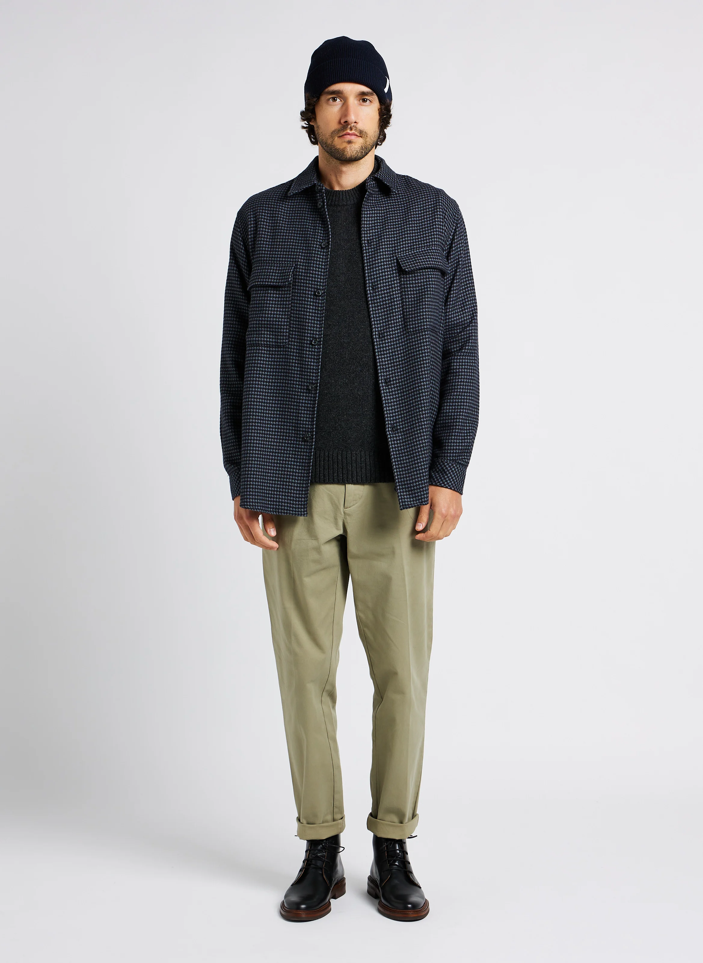 ELIET - Pull col rond regular-fit en laine mélangée| Gris