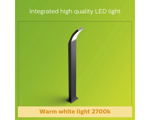 LED-padverlichting IP44 12W 1100 lm 2700 K HxB 960x120 mm Splay antraciet