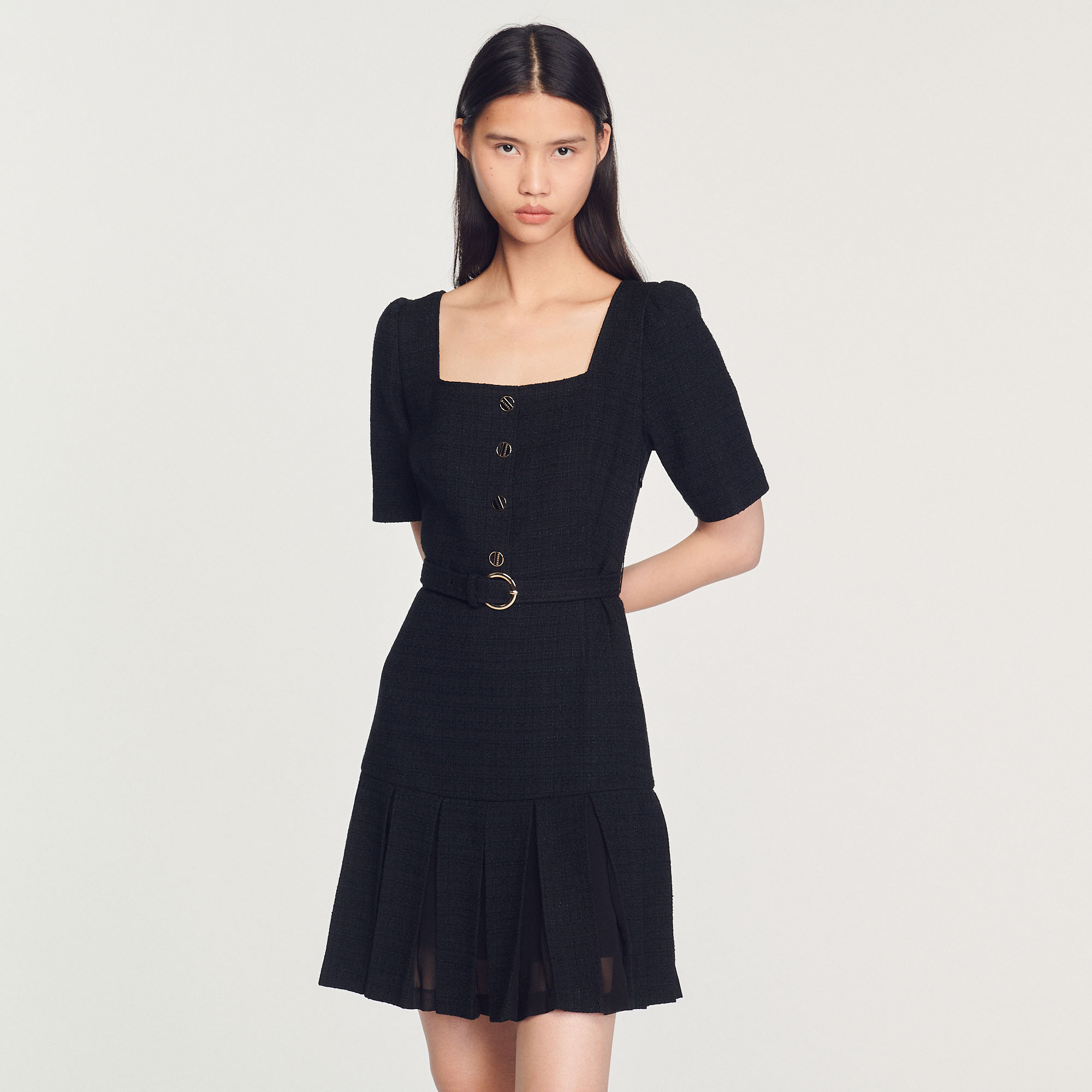Robe courte en tweed