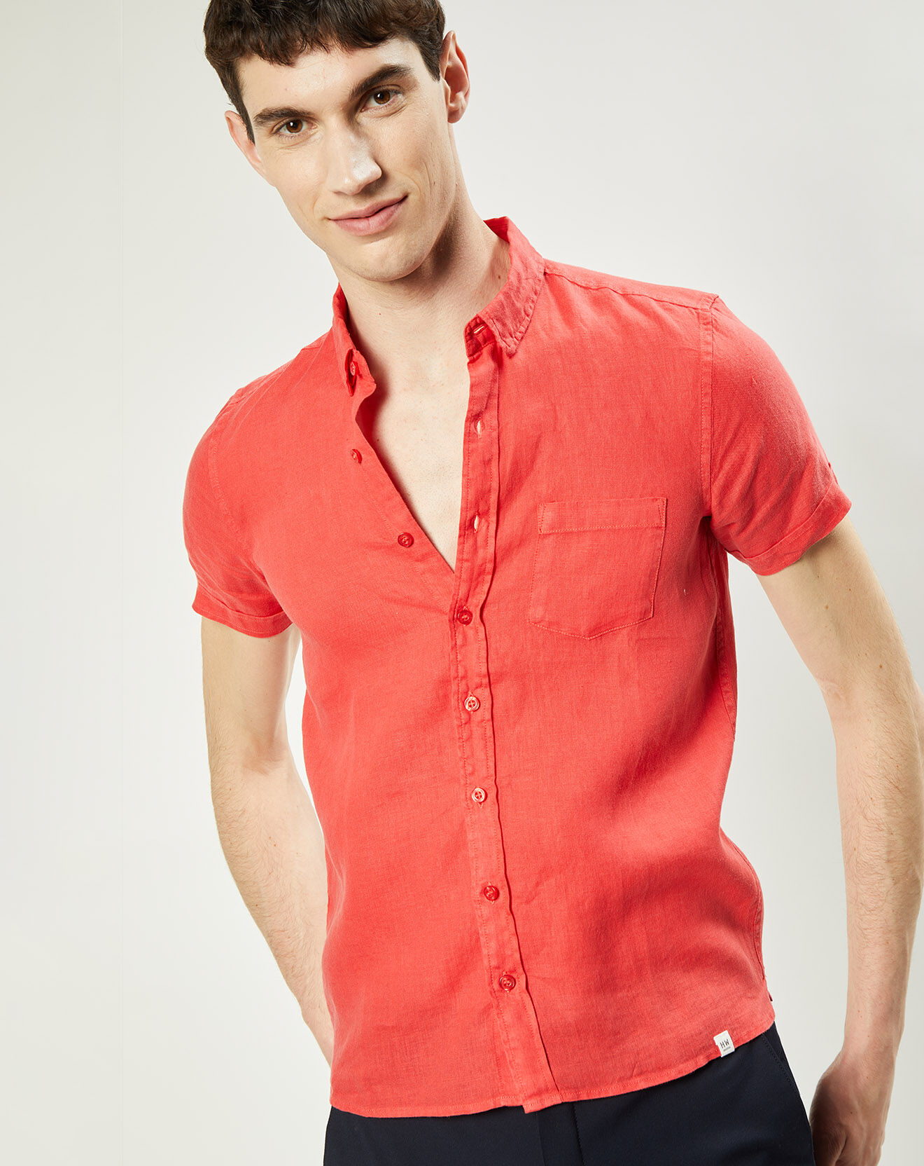 Harris Wilson Chemise regular 100% Lin Efe fraise
