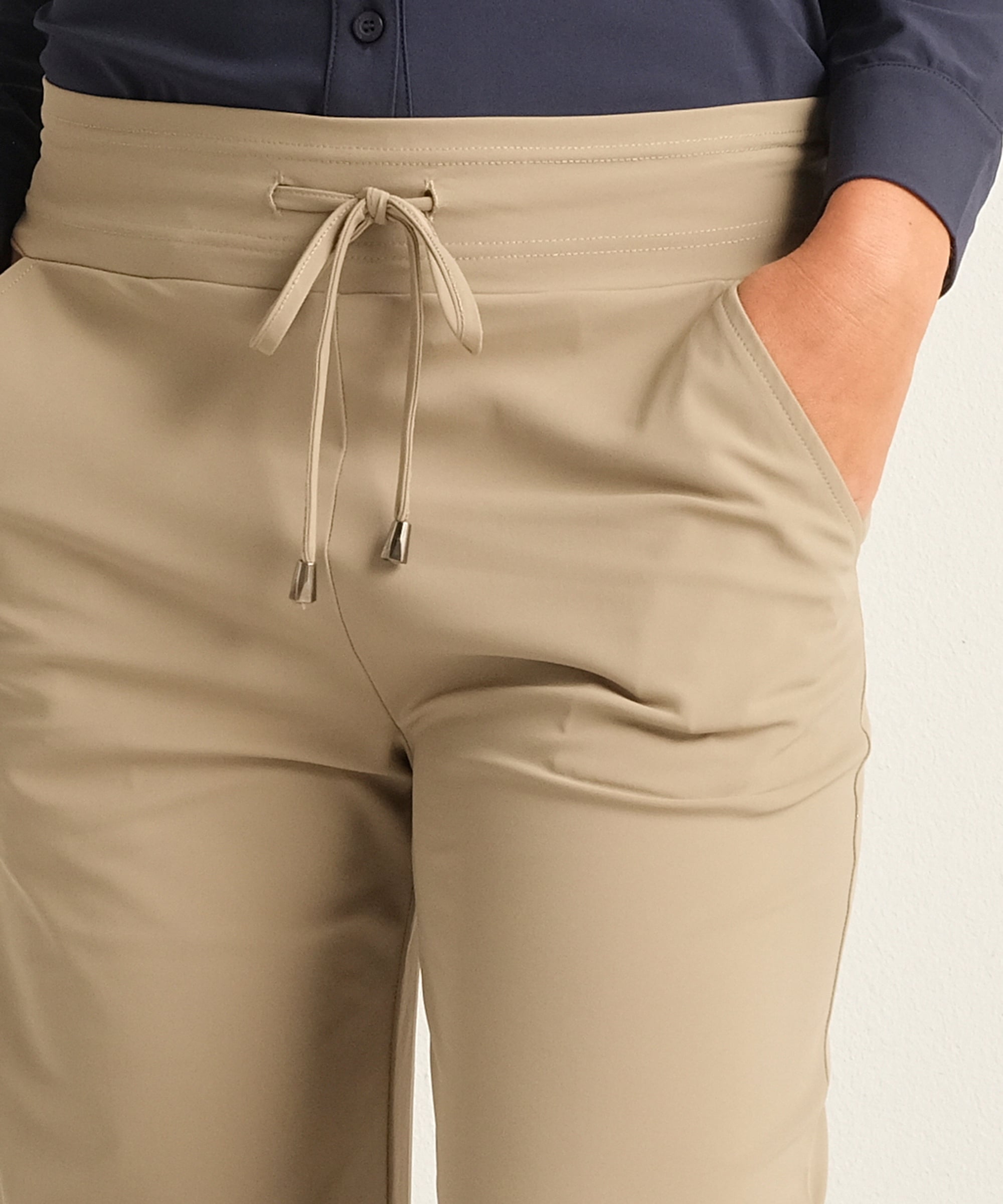 wide fit broek travelstof