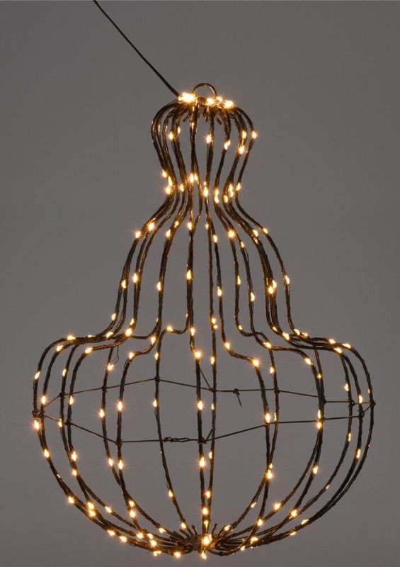 Kersthanger - Lantaarn - Zwart - 35 x 6 x 41 cm - Met Verlichting