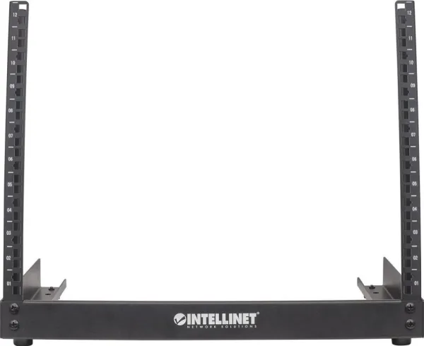 Intellinet 714747, Fritstående reol, 12U, 3,4 kg, Sort