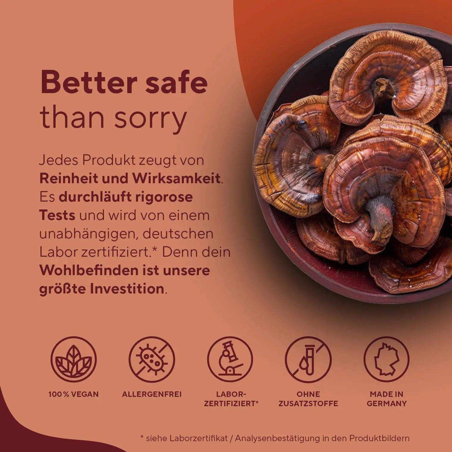 TRUE NATURE® Reishi Pilz Extrakt Kapseln - Vegan & Made in Germany