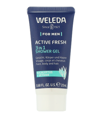 Weleda For Men Active Fresh 3 in 1 Shower Gel Travel Size 20ml