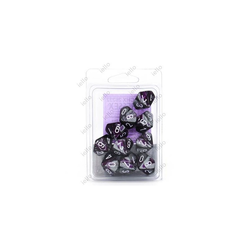 10 dés 10 *gemini* ACIER & VIOLET