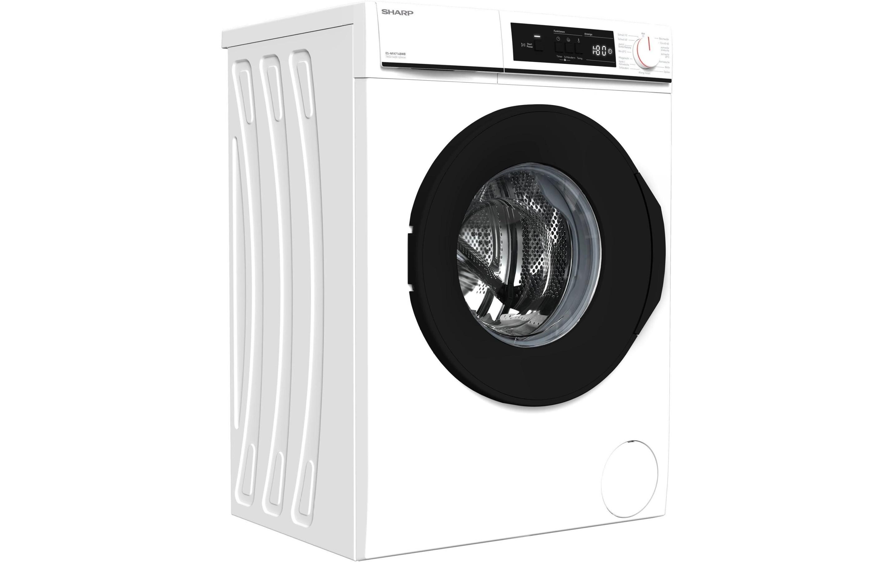 Waschmaschine ES-NFA714BWB-CH Links<br>Frontloader mit 7 kg Ladekapazität