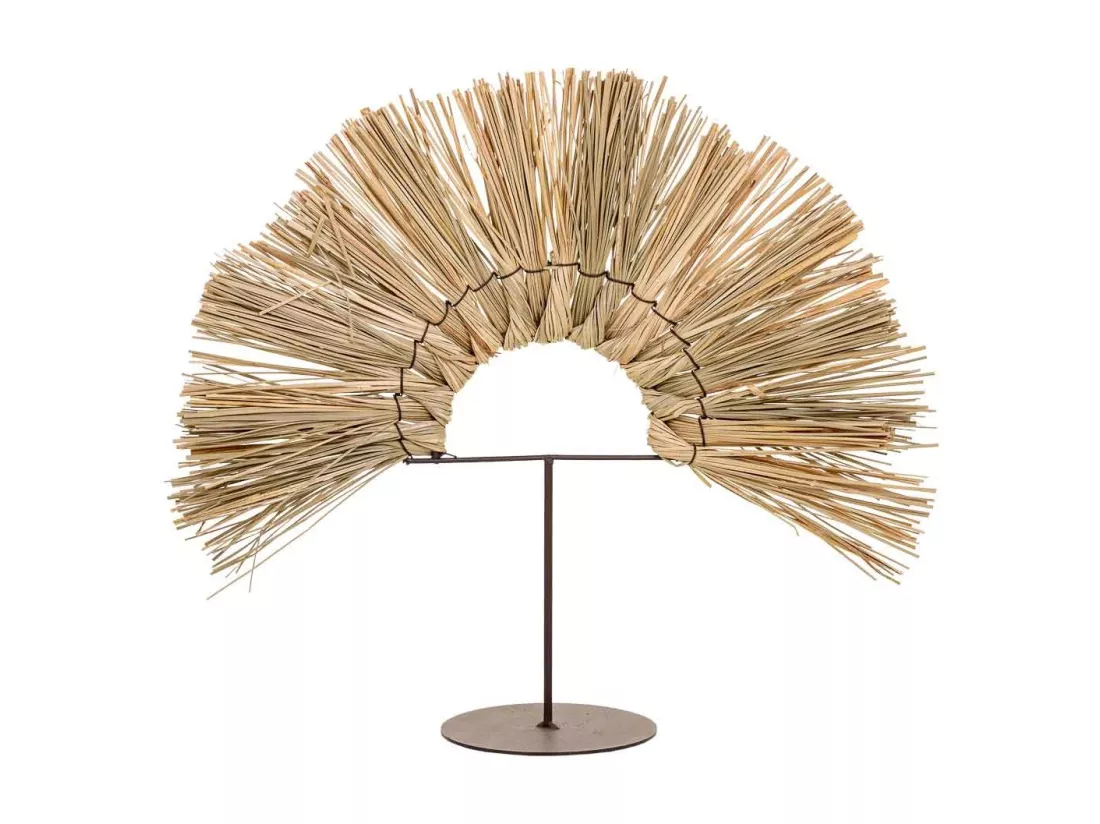 Figurine décorative en fibre naturelle marron 40x02x34.5h