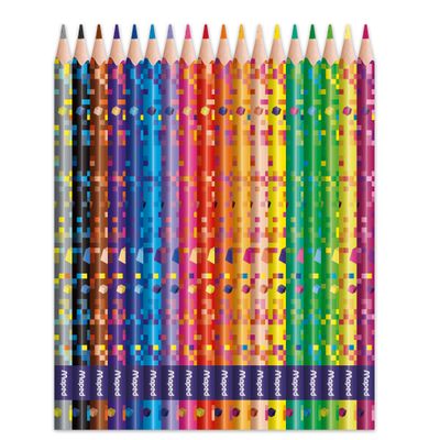 Maped Pixel Party - 18 Crayons de couleur en pochette carton