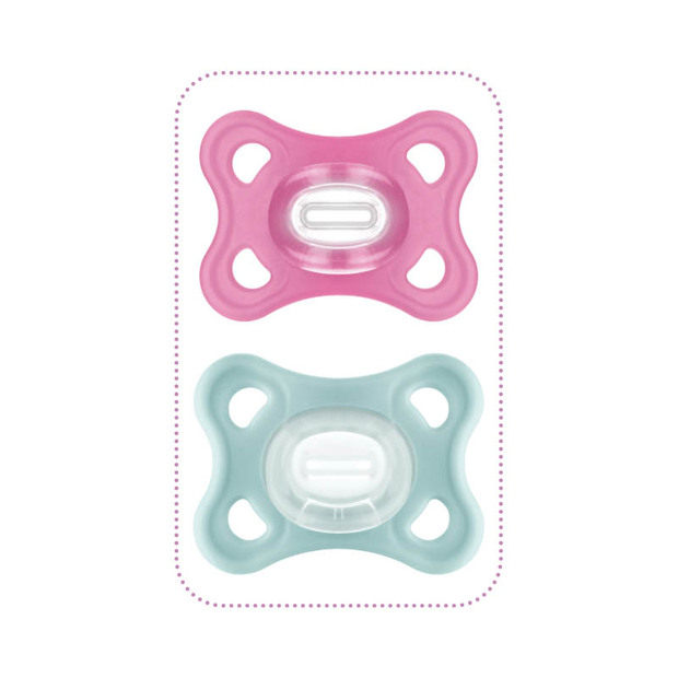 2 sucettes Comfort 2-6 mois Silicone Rose - MAM