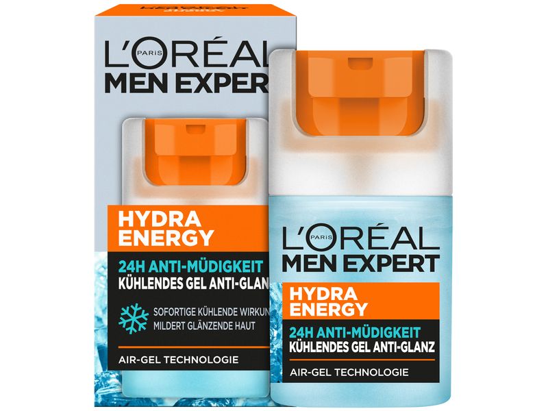 L'Oréal Men Expert Gesichtspflege Expert Day Cream Hydra En Kühlendes Feuchtigkeitsgel Anti-Glanz belebt die Haut und sorgt für Wohlbefinden