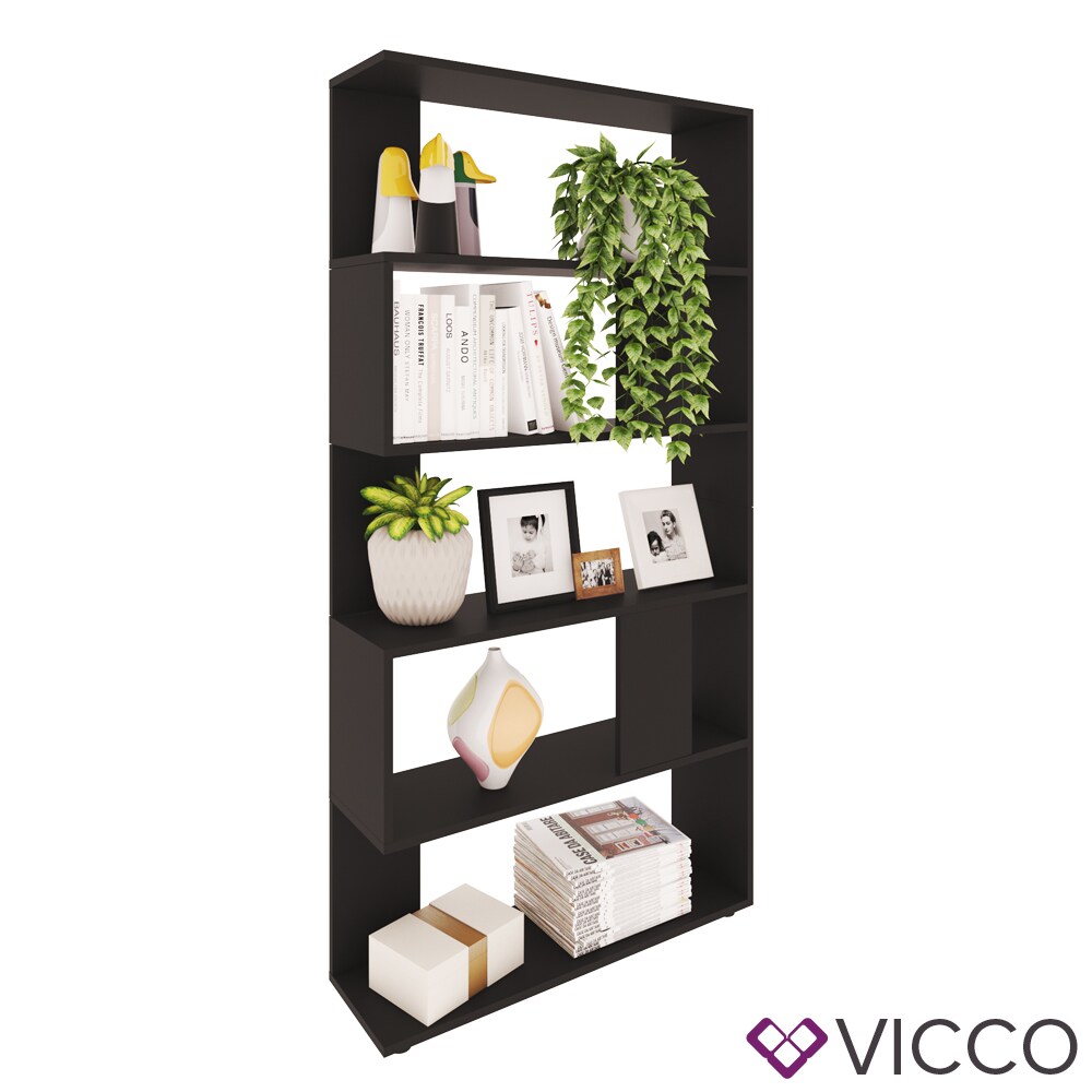 VICCO Raumteiler Schwarz Regal 5 Fächer 80 x 162,6 x 23,6 cm (BxHxT) modern