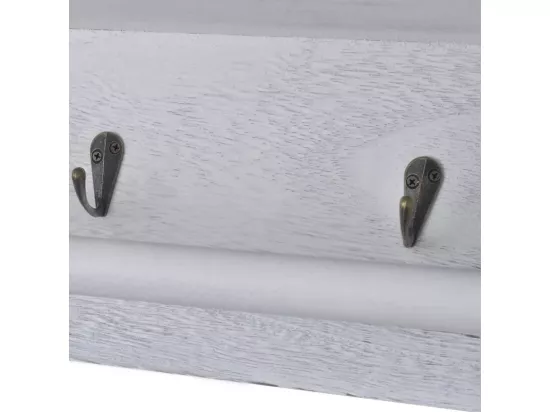 Porte-manteau Blanc 60x23,5x33 cm Bois de Paulownia
