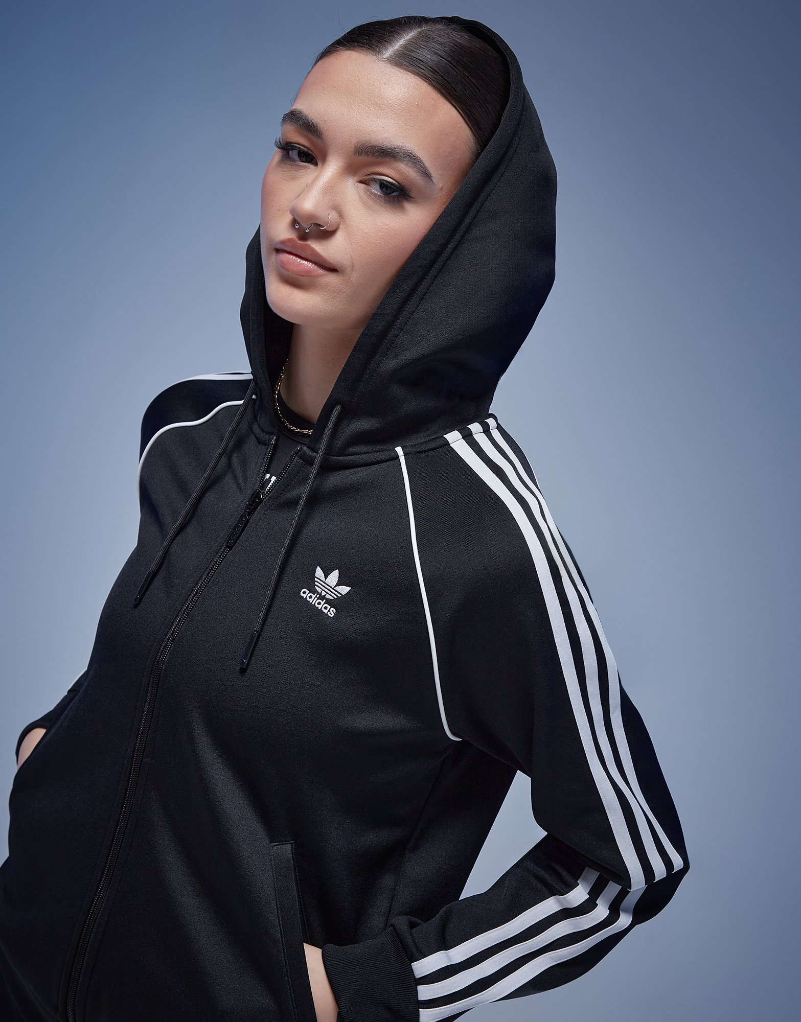 adidas Originals Sweat à Capuche Zippé 3 bandes Femme
