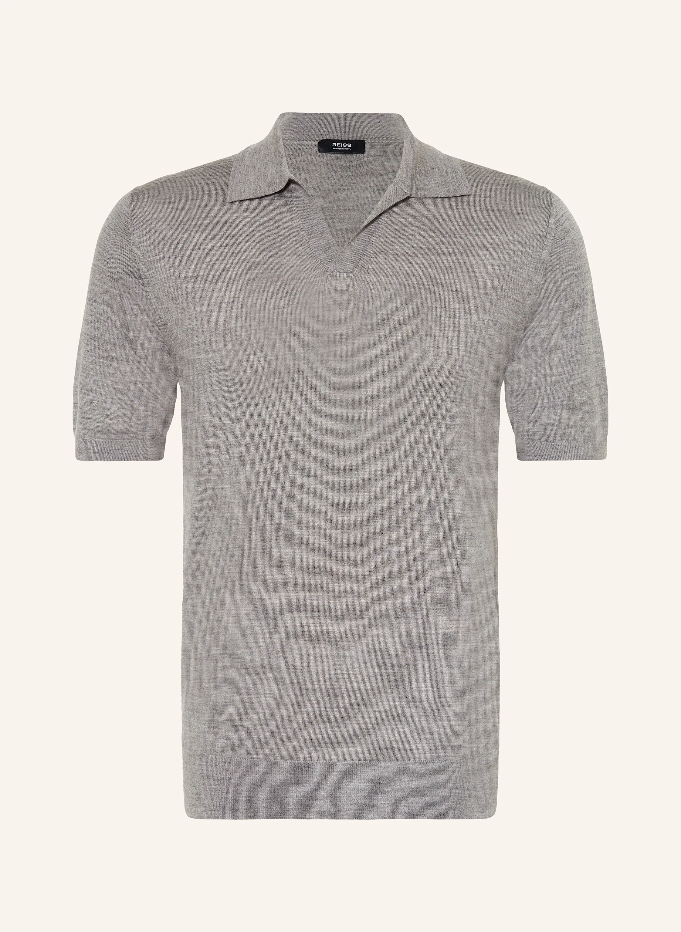 REISS Strick-Poloshirt aus Merinowolle