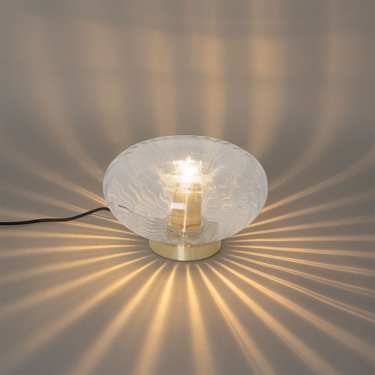 Art Deco tafellamp goud met glas - Ayesha