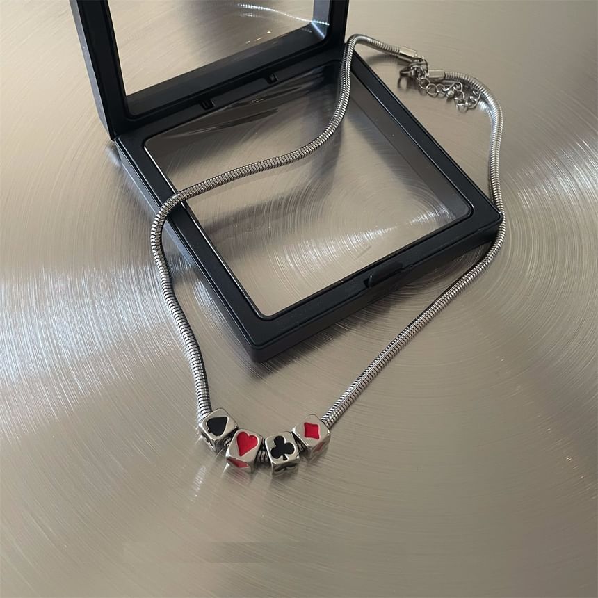 Lilafey - Kubus Hanger Choker van Roestvrij Staal