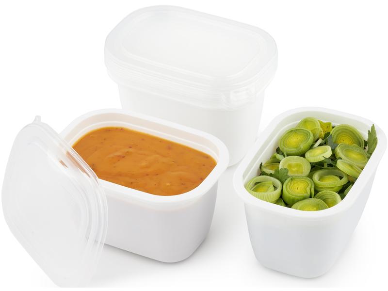 Rotho Vorratsbehälter Freeze 4 Stück, 0.75 l, Transparent Gefrierdosenbox für Lebensmittel