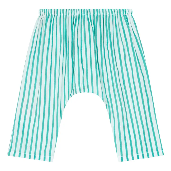 Lucas du Tertre Sarouel Rayure | Bleu turquoise