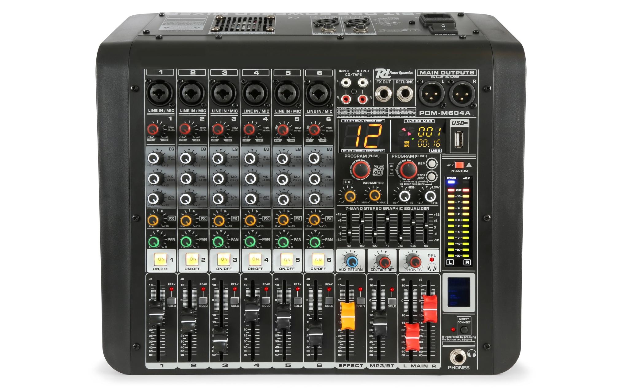 Mischpult PDM-M604A<br>6-Kanal Musik Mixer mit Verstärker
