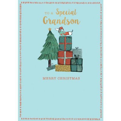 Special Grandson Sausage Dog Card