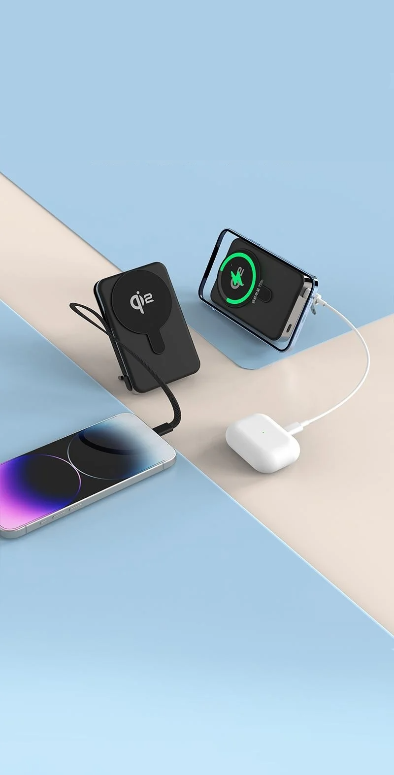 (35W) 10000mAh Magnetische Qi2 MagSafe USB C Powerbank Power Delivery Ladegerät inkl. USB C Ladekabel - Weiss
