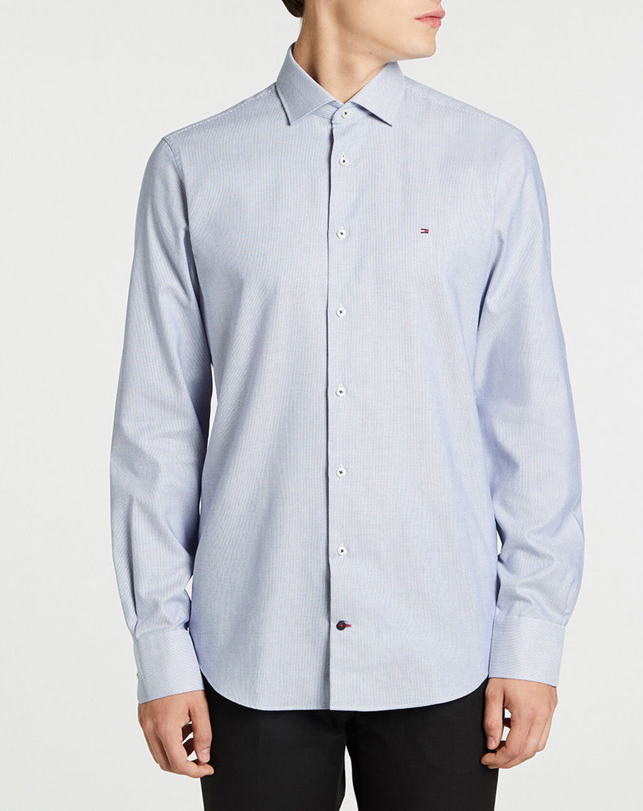 Tommy Hilfiger Chemise slim fit Dobby bleue
