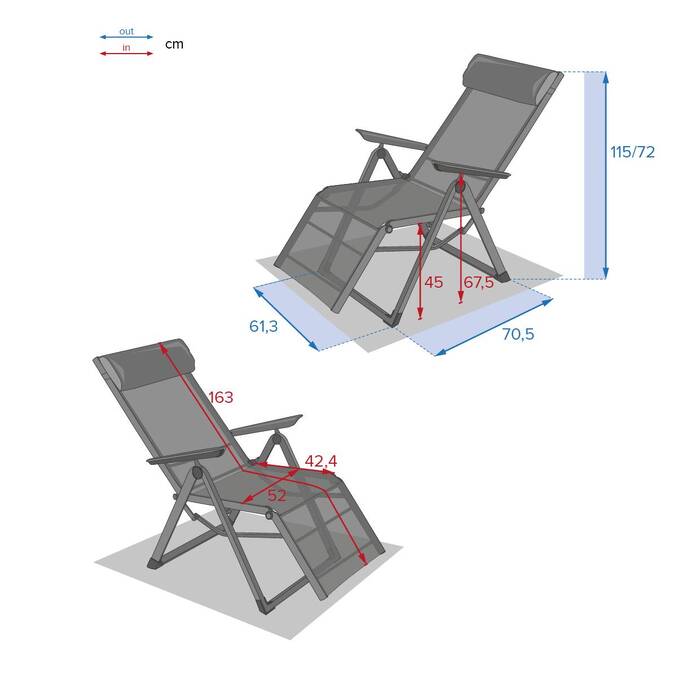 Fauteuil de jardin DECIMA Ardoise / Gris quartz
