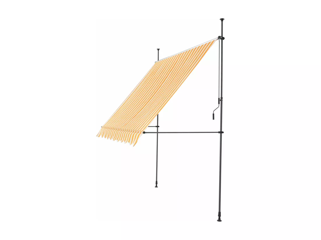 Store banne téléscopique acier blanche 400 x 120 x 200 cm 03_0008346