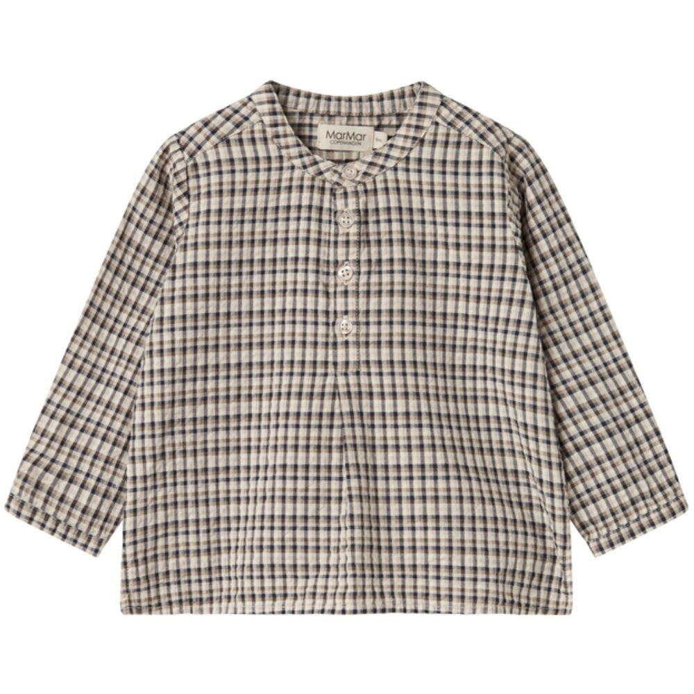 Køb MarMar Seersucker Check Pilot Navy Check Totoro Skjorte