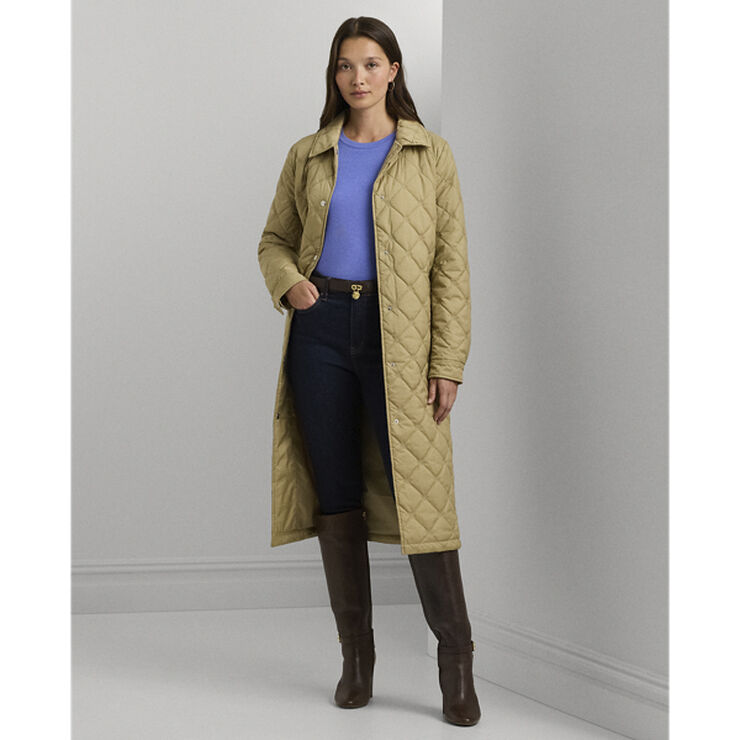 Lauren Ralph Lauren Diamond-Quilted Long Coat Birch tan