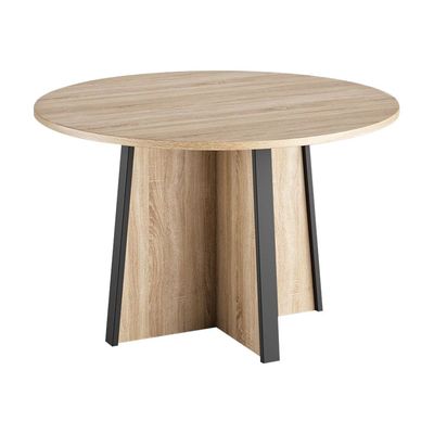 Table de réunion ronde MAMBO - Chêne Sonoma/noir