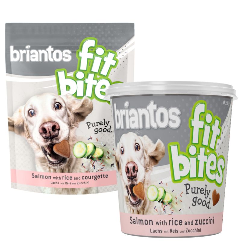 Briantos Bouchées saumon, riz, courgettes pour chien