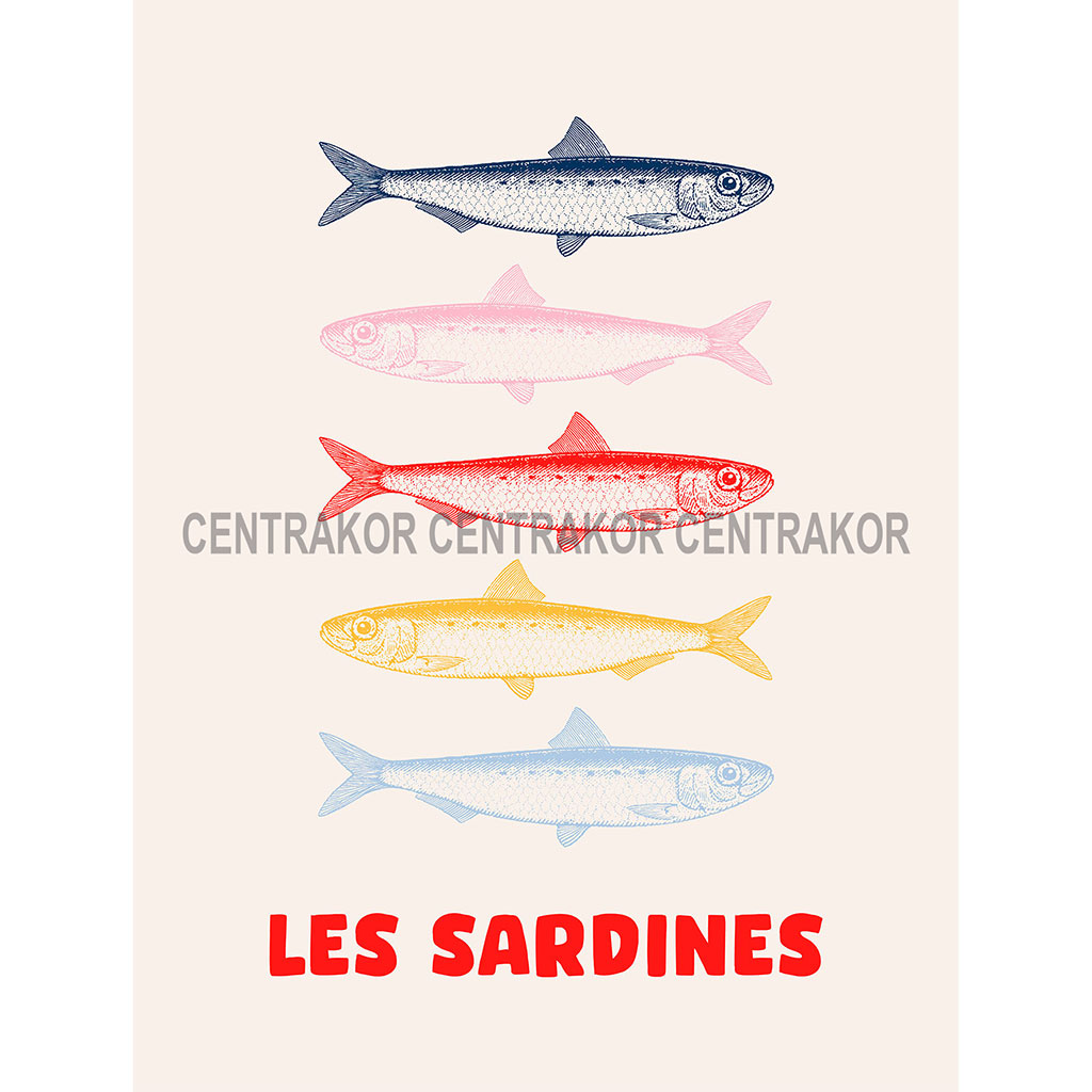 Affiche déco les sardines 30x40cm